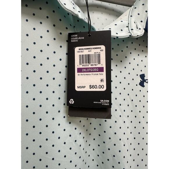 Under Armour Golf Men's UA Performance 3.0 Dot Printed Polo Shirt Size 2XL NWT - Picture 3 of 11